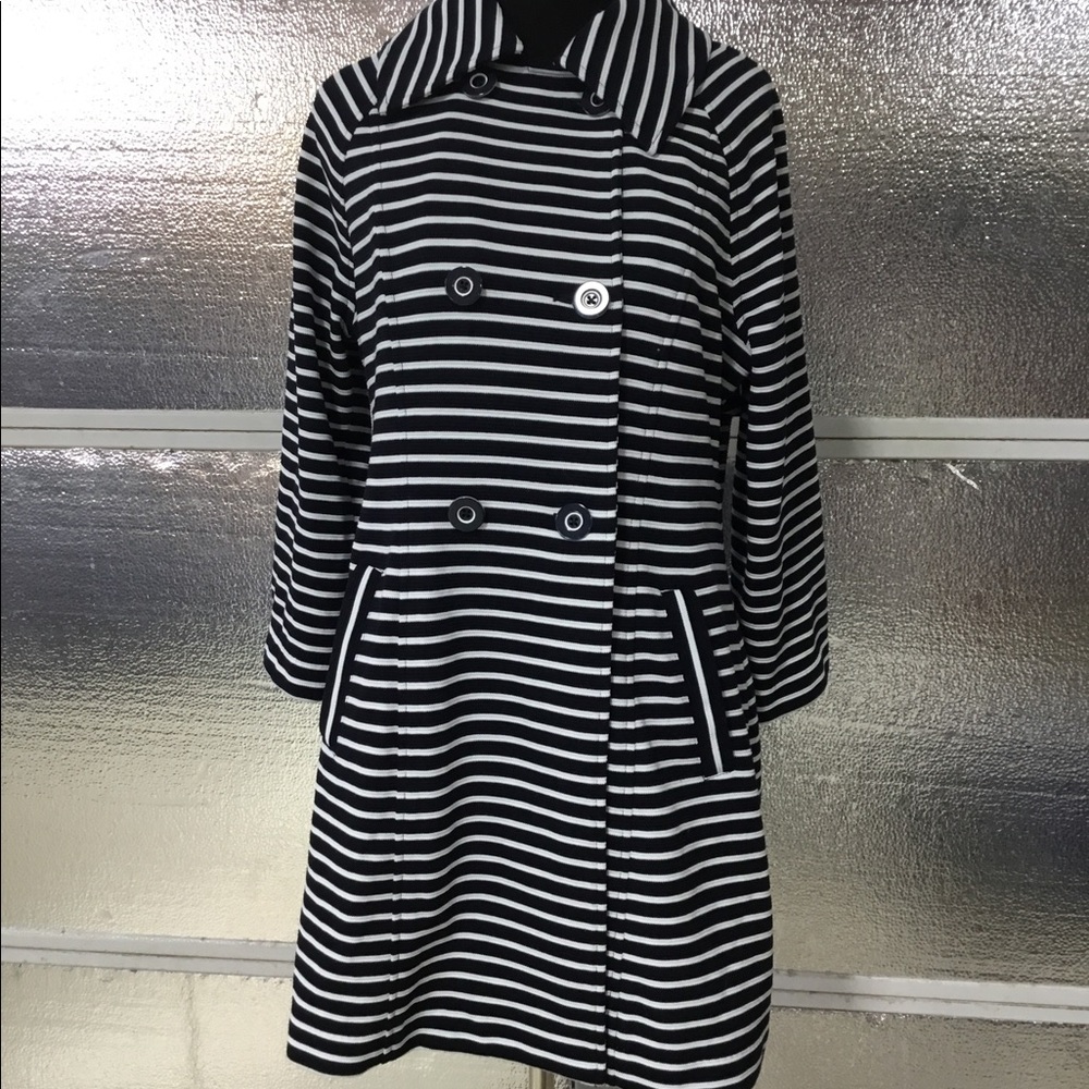 CAbi Black and White Striped Jacket. Size M.